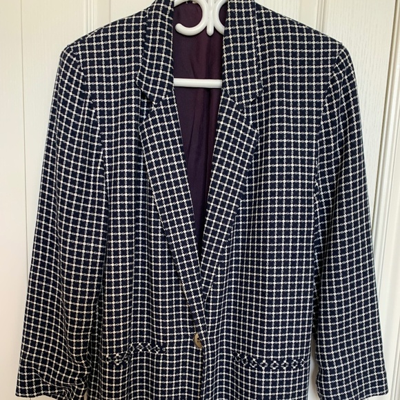 Single Breasted Black and White Checkered Jacket - size 6 - Picture 10 of 10